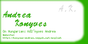 andrea konyves business card